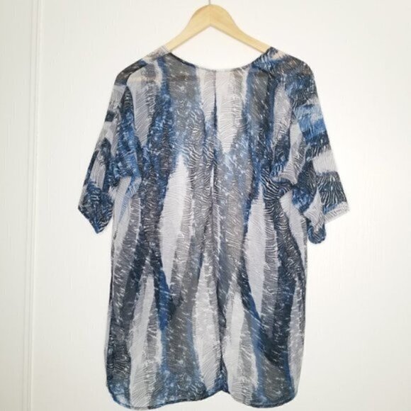 Lularoe Blue Black Sheer Open Cardigan - Picture 2 of 4